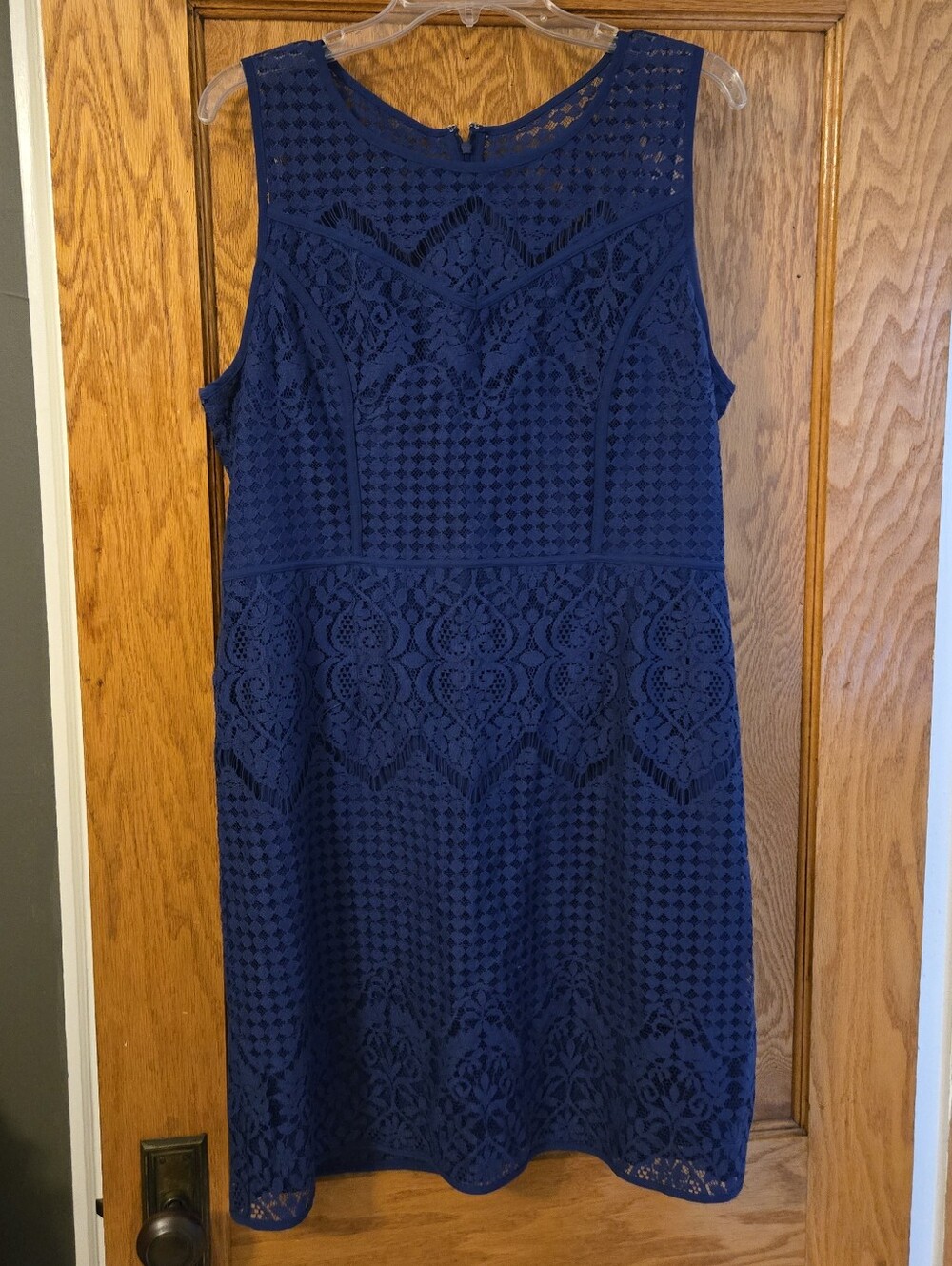 NWT Royal Blue Lace Sleeveless Shift Dress - Sz 16